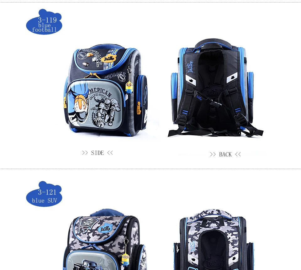 delune Brand 1-3 grade orthopedic school bags pattern for boys cars EVA Folded Children Primary School Backpack Mochila Infantil 23