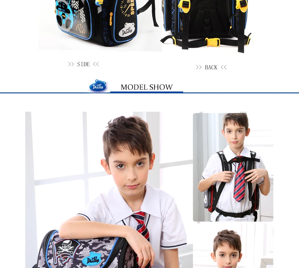 delune Brand 1-3 grade orthopedic school bags pattern for boys cars EVA Folded Children Primary School Backpack Mochila Infantil 26