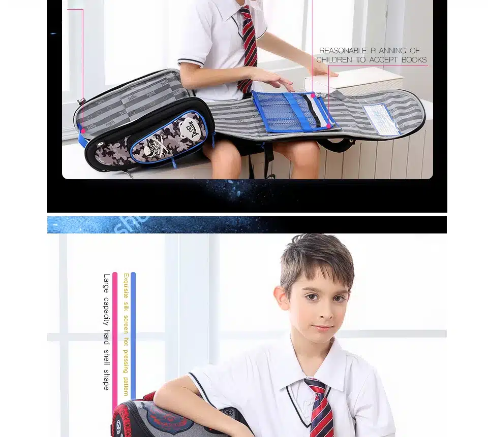 delune Brand 1-3 grade orthopedic school bags pattern for boys cars EVA Folded Children Primary School Backpack Mochila Infantil 29