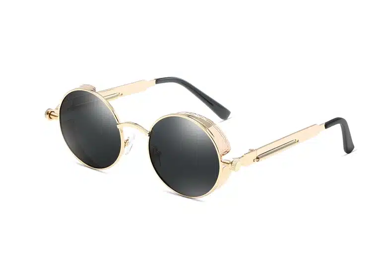 Classic Gothic Steampunk Sunglasses Polarized Men Women Brand Designer Vintage Round Metal Frame Sun Glasses High Quality UV400 12