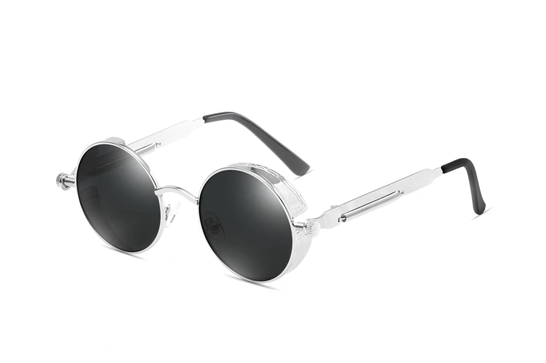 Classic Gothic Steampunk Sunglasses Polarized Men Women Brand Designer Vintage Round Metal Frame Sun Glasses High Quality UV400 16