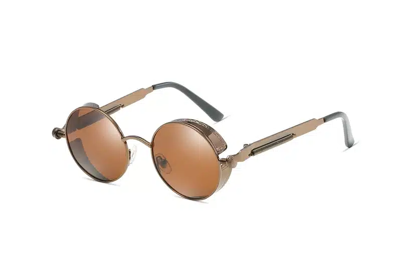 Classic Gothic Steampunk Sunglasses Polarized Men Women Brand Designer Vintage Round Metal Frame Sun Glasses High Quality UV400 18