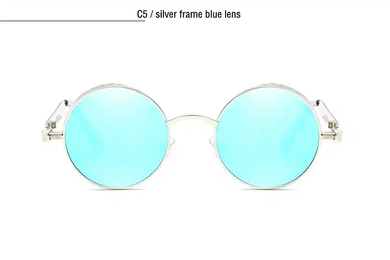 Classic Gothic Steampunk Sunglasses Polarized Men Women Brand Designer Vintage Round Metal Frame Sun Glasses High Quality UV400 19