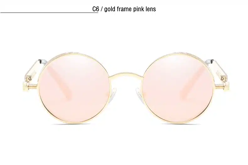 Classic Gothic Steampunk Sunglasses Polarized Men Women Brand Designer Vintage Round Metal Frame Sun Glasses High Quality UV400 21
