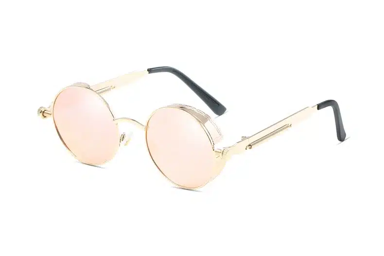 Classic Gothic Steampunk Sunglasses Polarized Men Women Brand Designer Vintage Round Metal Frame Sun Glasses High Quality UV400 22