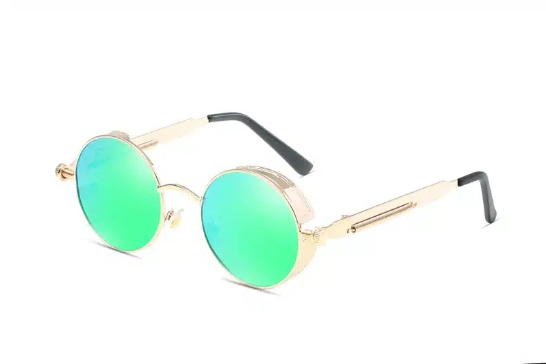 Classic Gothic Steampunk Sunglasses Polarized Men Women Brand Designer Vintage Round Metal Frame Sun Glasses High Quality UV400 24
