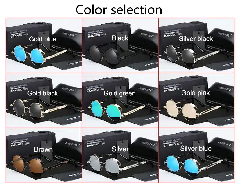 2019 HD polarized round metal sunglasses uv400 men's sun glasses feminin women's vintage gafas de sol metal GOGGLES with box 22