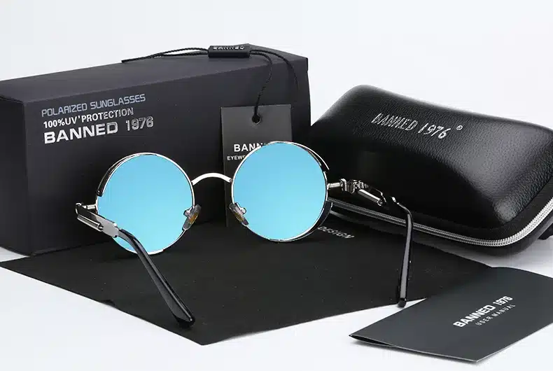 2019 HD polarized round metal sunglasses uv400 men's sun glasses feminin women's vintage gafas de sol metal GOGGLES with box 51