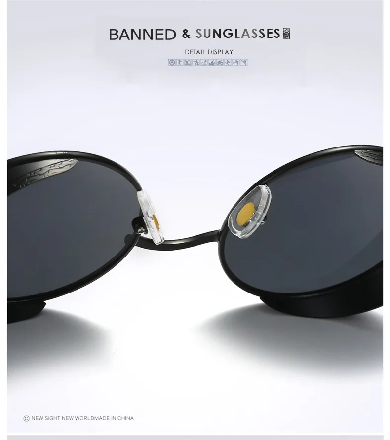 2019 HD polarized round metal sunglasses uv400 men's sun glasses feminin women's vintage gafas de sol metal GOGGLES with box 59