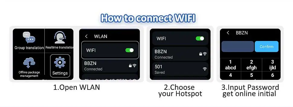 nutika tõlkeseadme wifi ühendamise juhised ekraanil