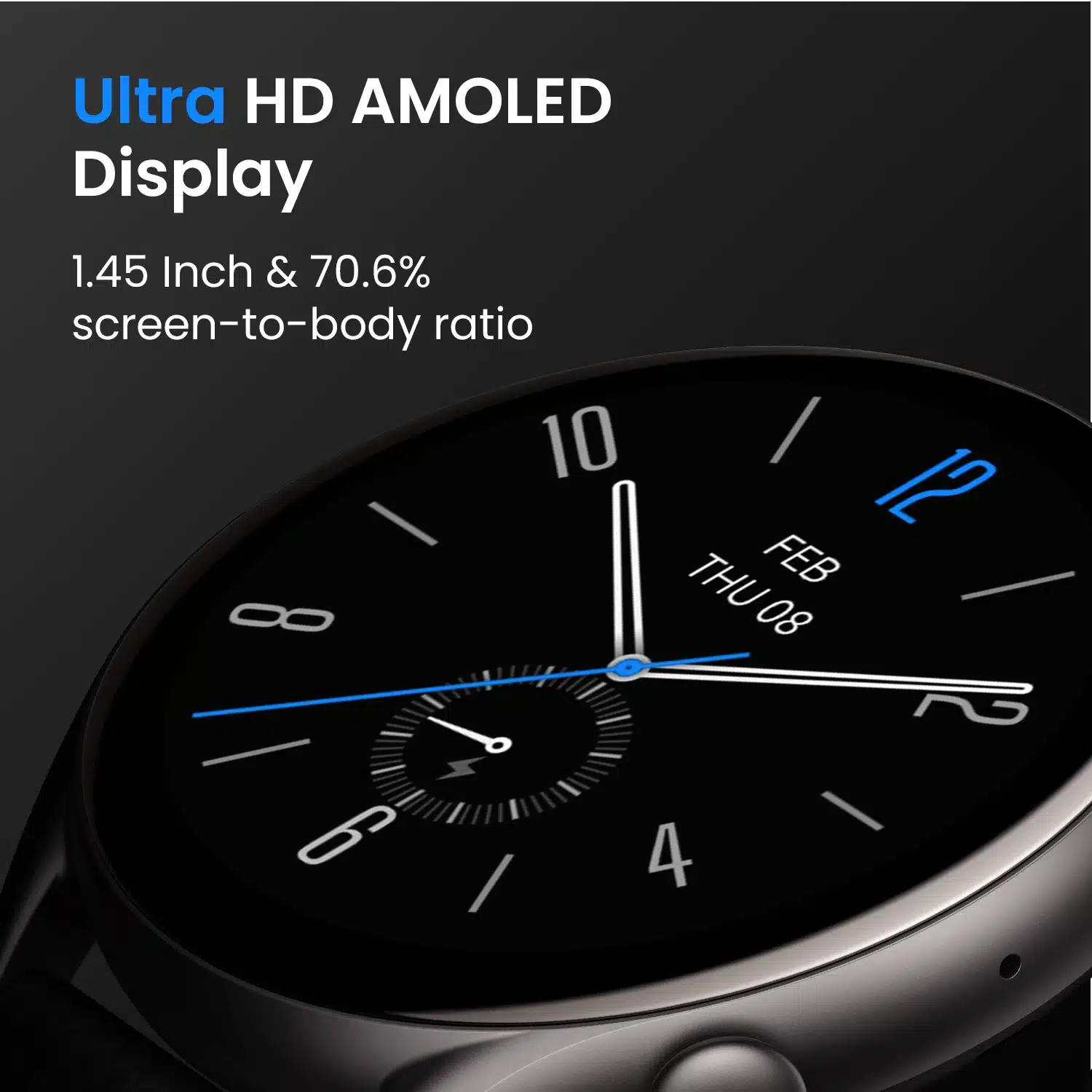 must ümmargune nutikell ultra hd amoled ekraaniga