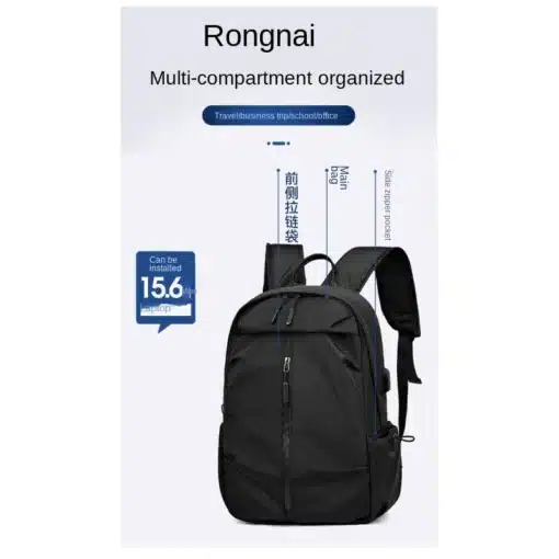 must veekindel seljakott mitme taskuga