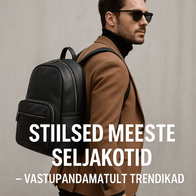 Meeste seljakotid – Moodsad seljakotid meestele | E-pood Tootemaailm päikeseprillidega stiilne mees must moodne seljakott seljas