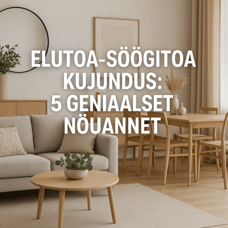 Kuidas kujundada elutuba ja söögituba? 5 kasulikku nõuannet | E-pood Tootemaailm avatud planeeringuga elutuba- söögituba