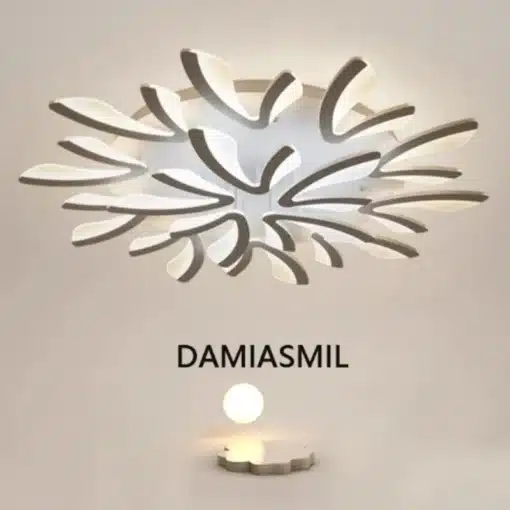 valge ja musta värvi abstraktse disainiga LED laelamp