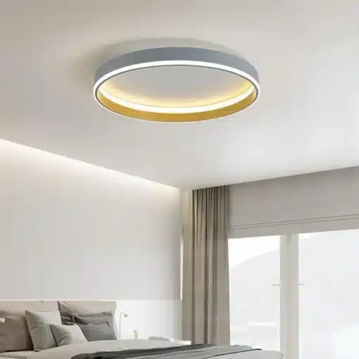 ümmargune minimalistlik LED laevalgusti magamistoas