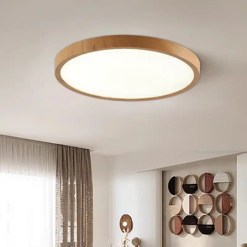 ümmargune puiduimitatsiooniga LED laevalgusti heledal lael