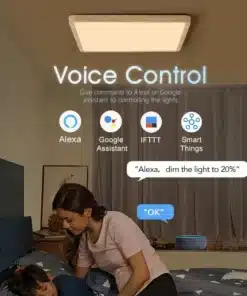 naine ja laps voodis hämardatud valgusega toas