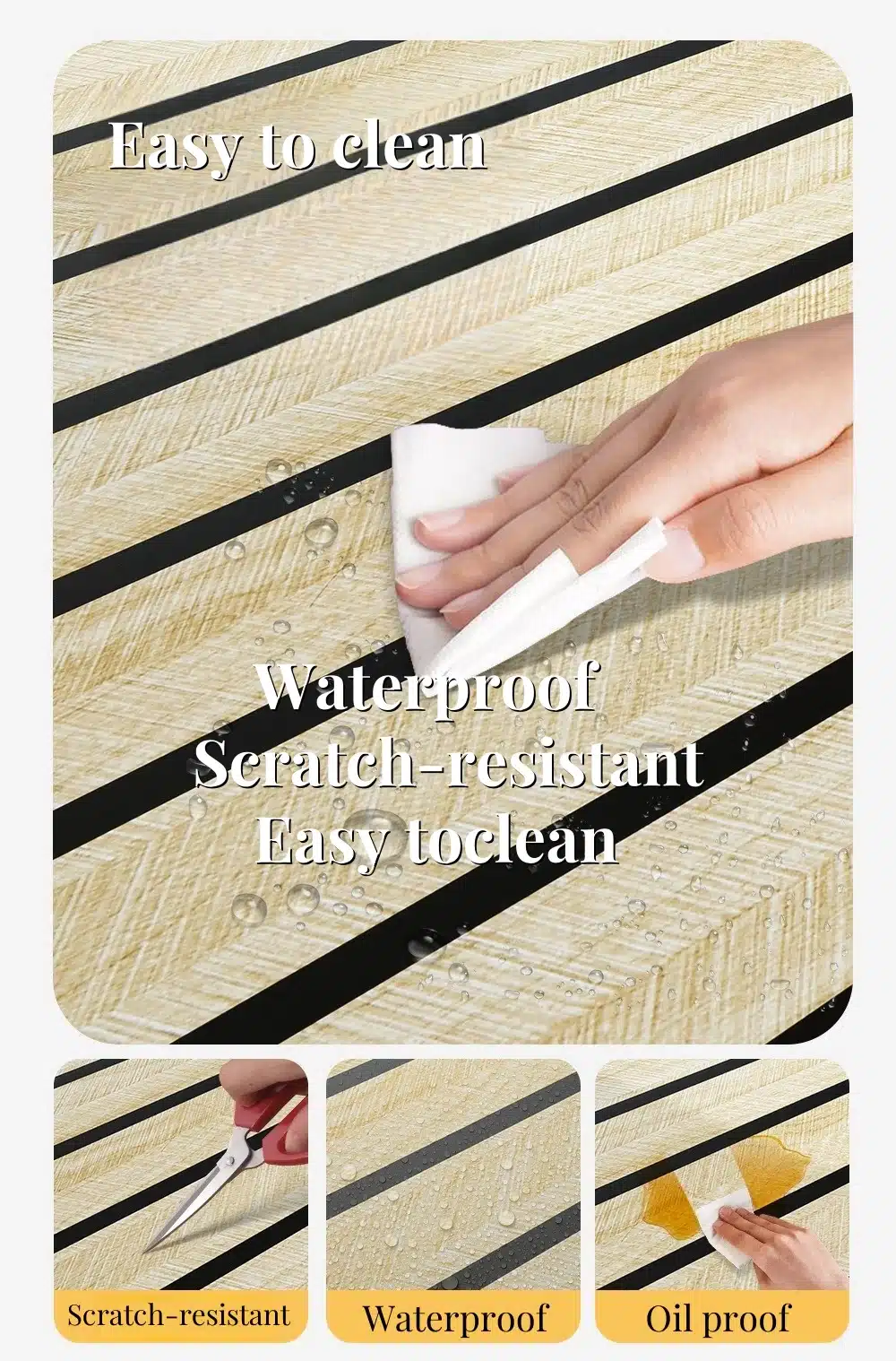 käsi puhastab 3d laastumustriga isekleepuvat tapeeti