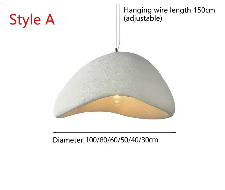 Stiilne Skandinaavia stiilis LED laelamp valge kujuga, elegantse kaarja disainiga ja reguleeritava ripptraadiga, sobides ideaalselt kaasaegsesse kodusse.