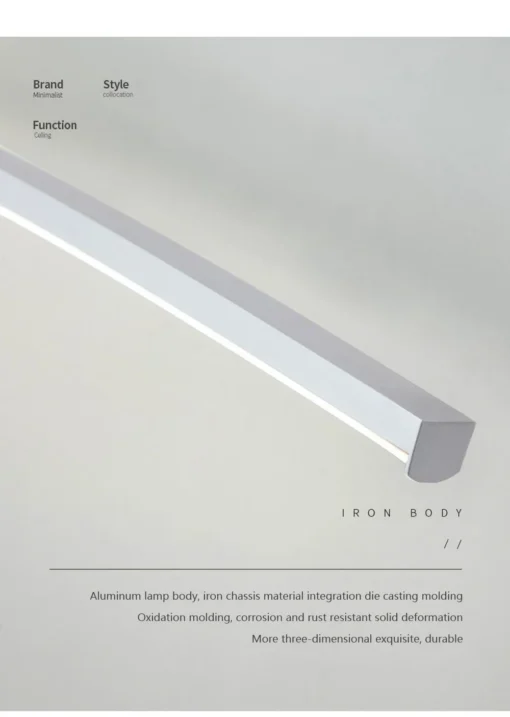 Minimalistliku disainiga Moodsad disain LED seinalambid, helehallist alumiiniumist raam raudkorpusega, heledal taustal.