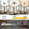 Moodne ventilaatoriga LED laevalgusti | E-pood Tootemaailm Kolmes toonis reguleeritav moodne ventilaatoriga LED laevalgusti kaasaegses magamistoas. Valgusti variandid: külm 6000k, neutraalne 4500k ja soe 3000k, lisaks hämardatav funktsioon.