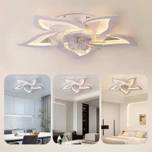 Ilus LED laeventilaator kaugjuhtimispuldiga kaunistab ruumi elegantse lillekujulise disainiga ja õrna valgusega. Stiilne valge konstruktsioon sobib ideaalselt kaasaegsesse interjööri, pakkudes üheaegselt valgust ja värskendavat õhku.