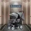 Kahekohaline kokkupandav lastevanker | E-pood Tootemaailm Kahekohaline kokkupandav lastevanker liftis, hall värv, kerged rattad ja ergonoomiline disain modernse, peegeldava taustaga.