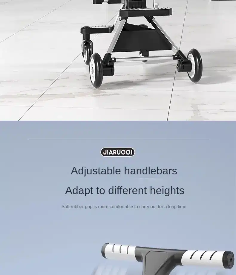 Laste jalutuskäru reguleeritavate nõguse harjadega, metallraam ja mustad rattad valgel taustal. Sobib kahele lapsele, varustatud päikesevarjuga.