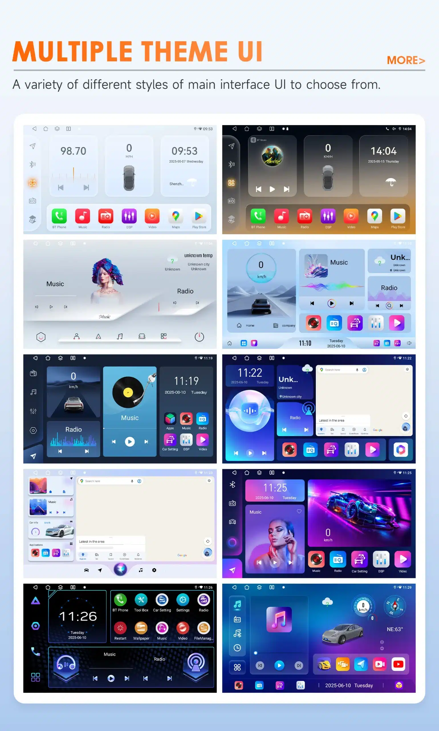 Autoraadio 10.1" QLED ekraaniga, 4G, GPS, Android 14, Dacia 2021-2025 | kujundav pilt e-kaubamaja pildikogust