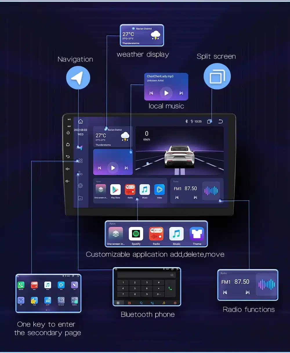 Autoraadio 2Din Android 14 4G-LTE Carplay Opel Astra H/Zafira B | kujundav pilt e-kaubamaja pildikogust