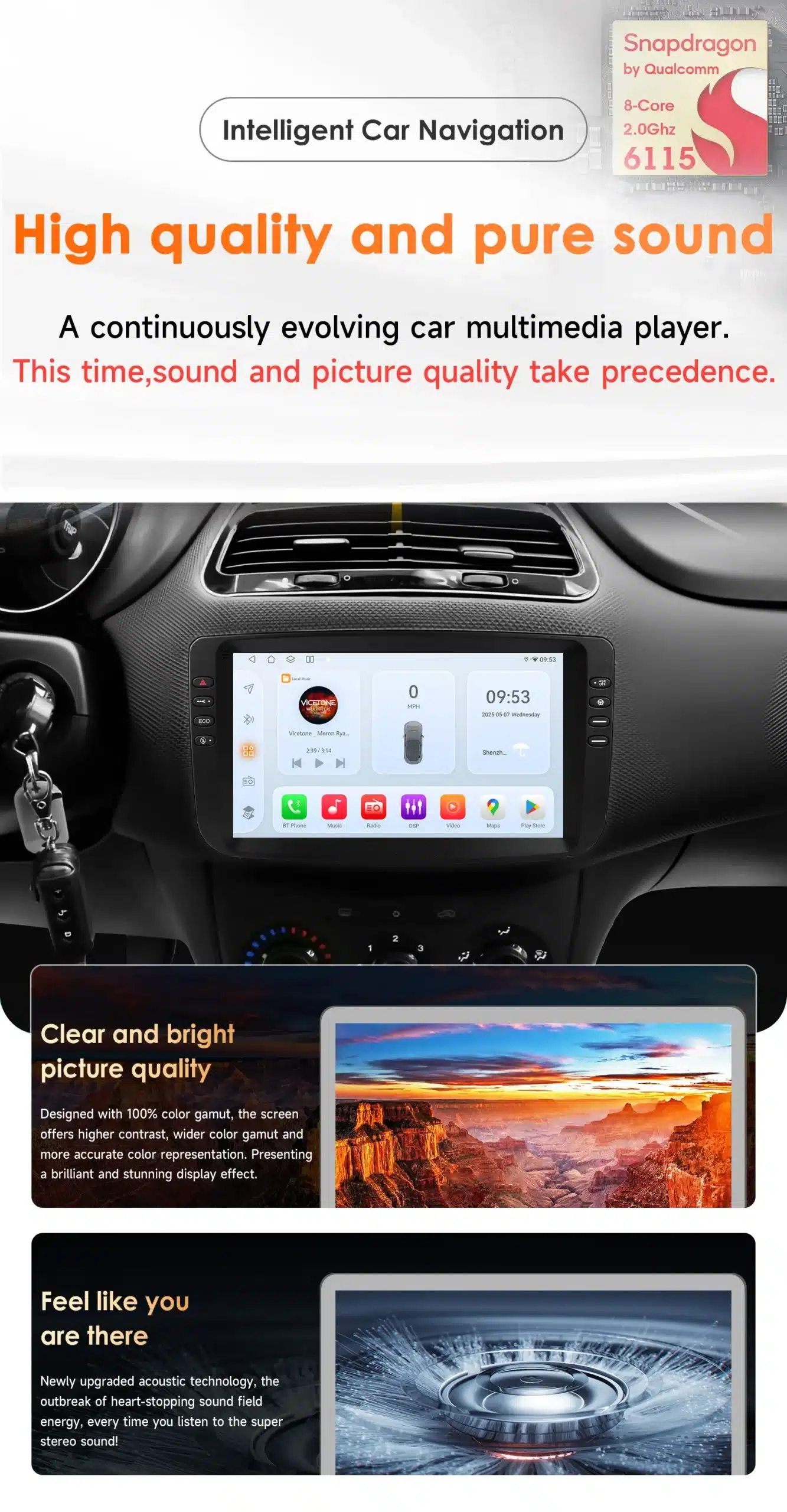 Fiat Linea Punto Android Auto CarPlay raadio GPS WiFi | kujundav pilt e-kaubamaja pildikogust