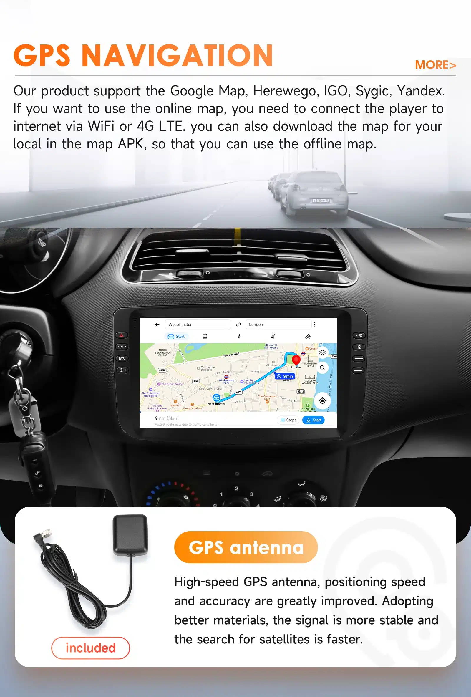 Fiat Linea Punto Android Auto CarPlay raadio GPS WiFi | kujundav pilt e-kaubamaja pildikogust