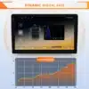 Android autoraadio GPS navigatsioon Ford Focus 2004-2011 kuvab madala sagedusega dünaamilise bassi graafikut mustal taustal. Peen graafika ja intuitiivne liides parendavad helielamust autos.