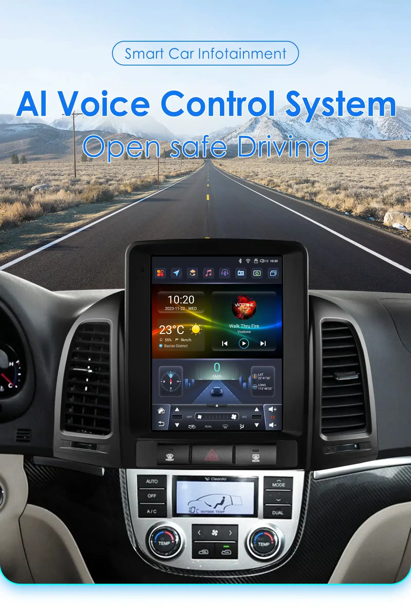 Android autoraadio CarPlay Hyundai Santa Fe II (2006-2012) | kujundav pilt e-kaubamaja pildikogust
