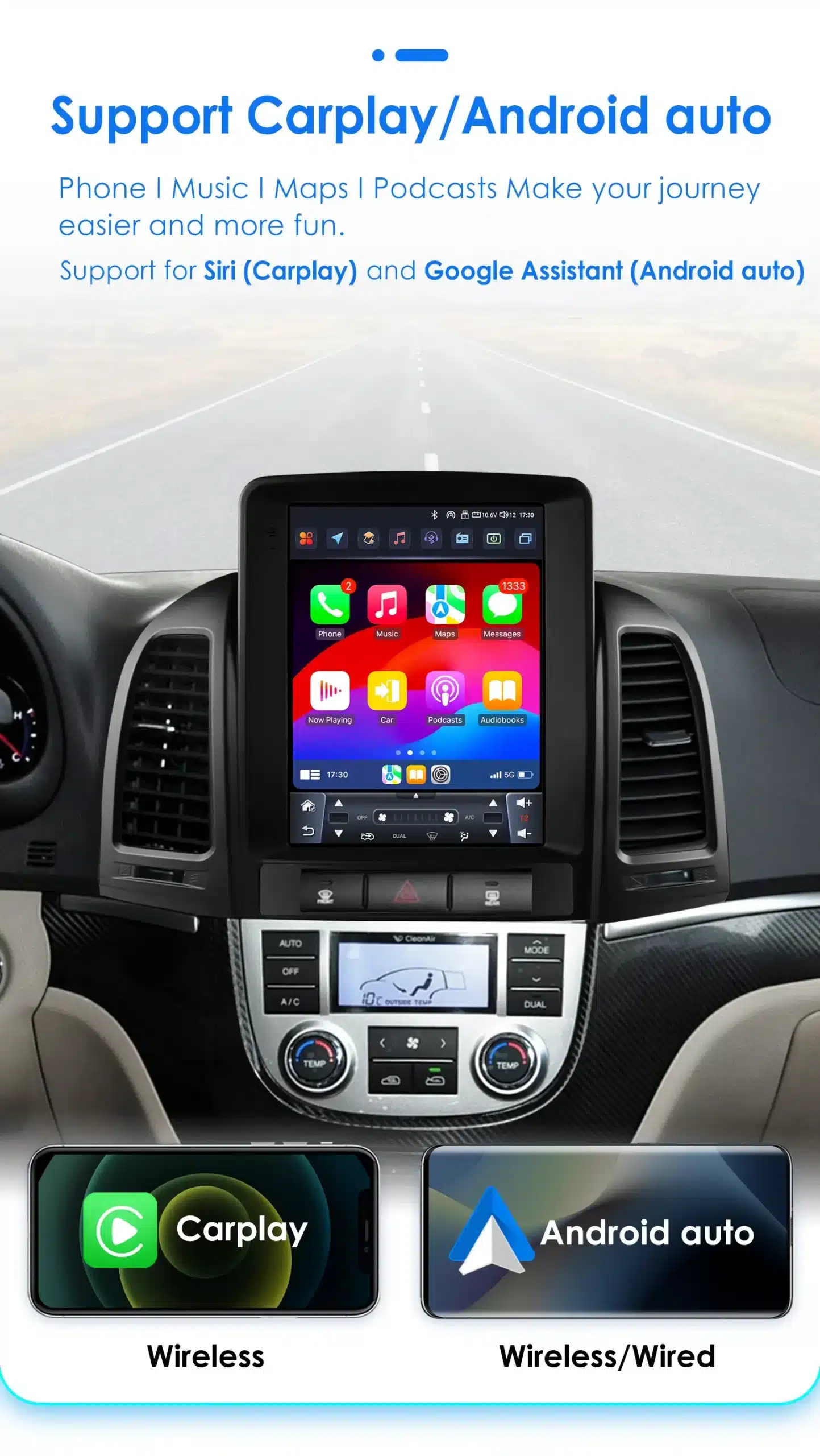 Android autoraadio CarPlay Hyundai Santa Fe II (2006-2012) | kujundav pilt e-kaubamaja pildikogust