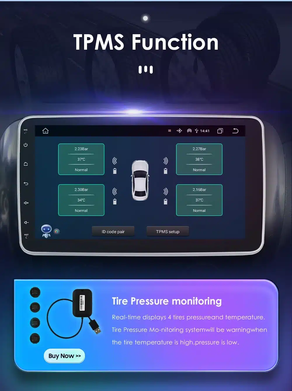 1-DIN Android autoraadio 10.1" CarPlay GPS universaalne | kujundav pilt e-kaubamaja pildikogust