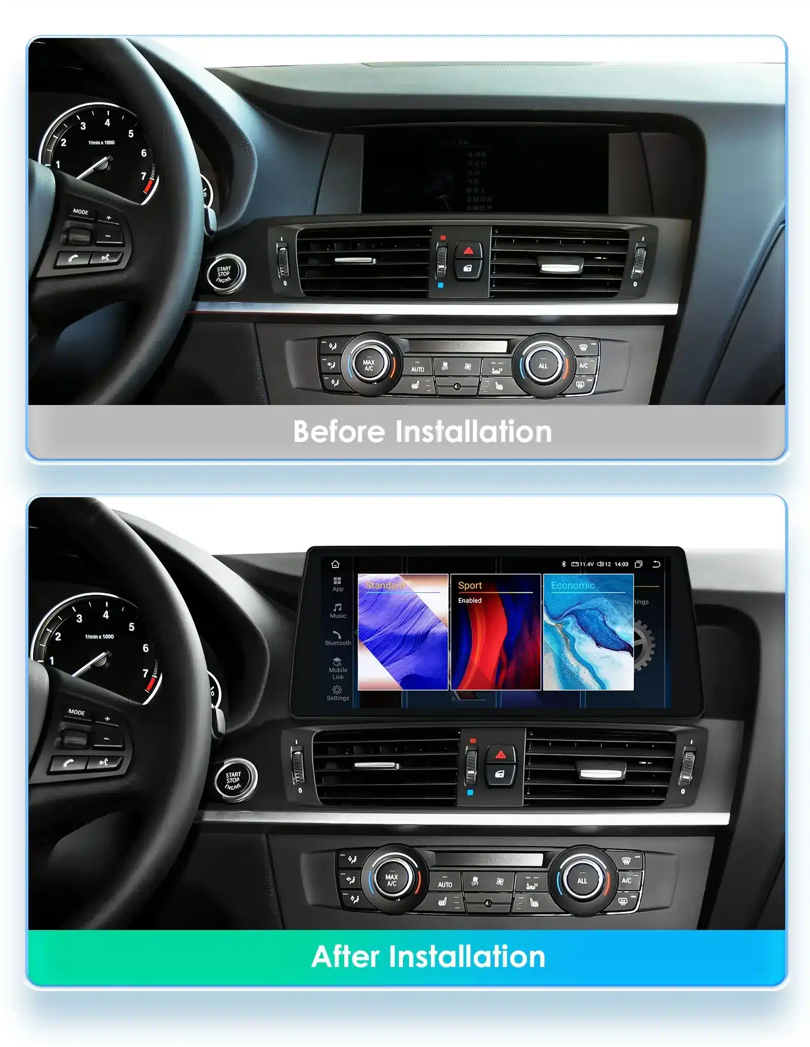 Android auto multimeedia CarPlay GPS BMW X3/X4 | kujundav pilt e-kaubamaja pildikogust