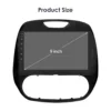 Multimeedia autoraadio CarPlay GPS Renault Captur 2016-2019 | E-pood Tootemaailm Multimeedia autoraadio CarPlay GPS Renault Captur 2016-2019, must raam ja 9-tolline ekraan tootemõõduga, hall taust.
