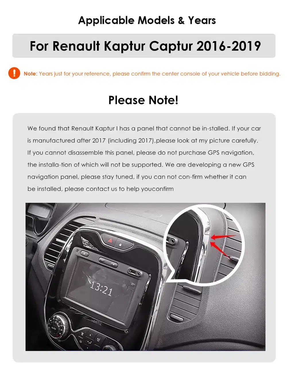 Multimeedia autoraadio CarPlay GPS Renault Captur 2016-2019 | kujundav pilt e-kaubamaja pildikogust