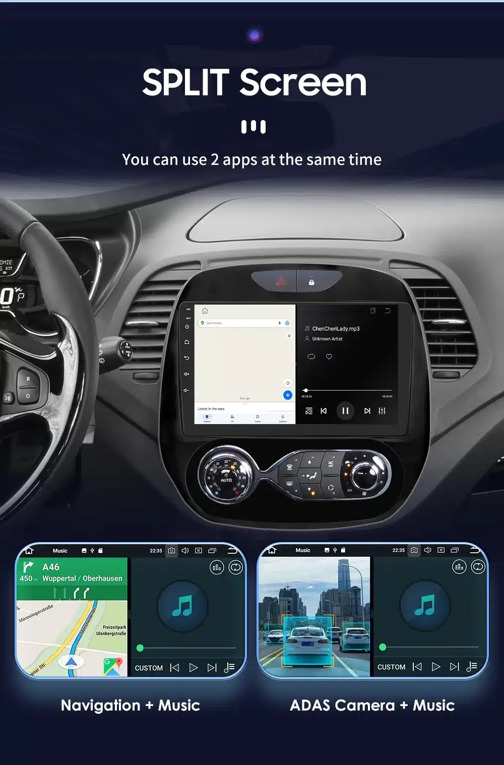 Multimeedia autoraadio CarPlay GPS Renault Captur 2016-2019 | kujundav pilt e-kaubamaja pildikogust