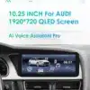 Juhtmevaba CarPlay auto raadio Audi A4-le, GPS ja 4G | E-pood Tootemaailm 9-tolline Android multimeedia ekraan Audi A4/A5/S4/S5 autos, kuvades navigeerimist ja muusikavalikud selgel QLED ekraanil.