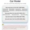 Mercedes-Benz E-klassi ja teiste mudelite loetelu, millele sobivad Android multimeedia autoraadiod. Tabel sisaldab erinevate klasside ja aastate vahemikke.