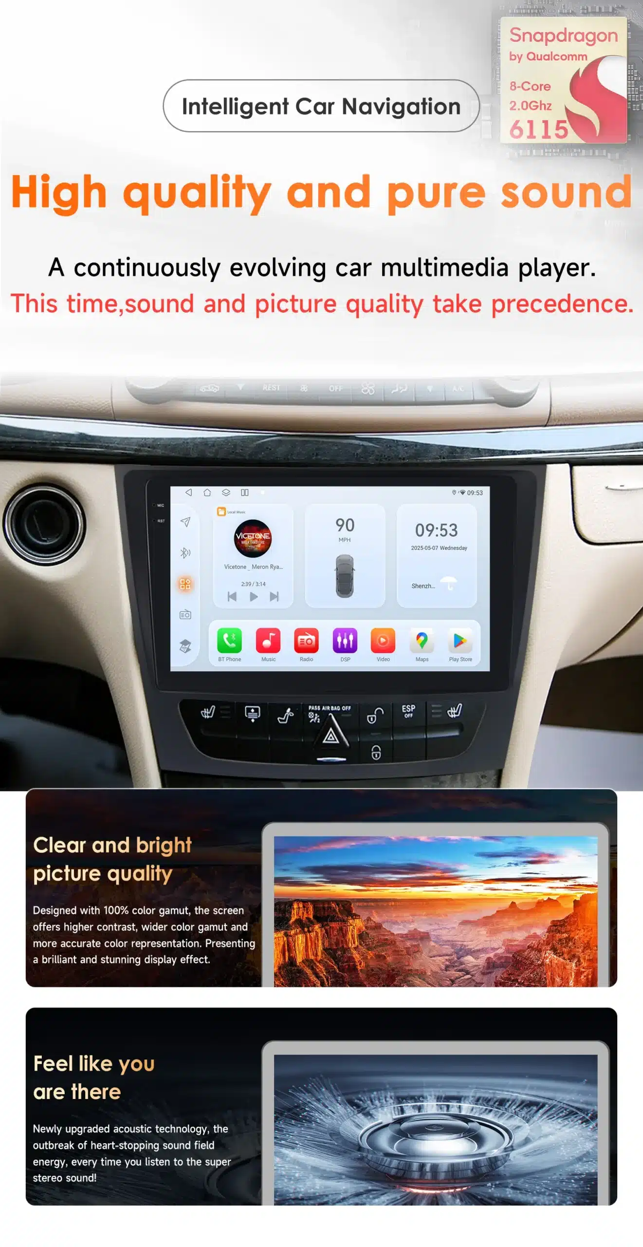 Android multimeedia autoraadiod Mercedes-Benz E-klass | kujundav pilt e-kaubamaja pildikogust