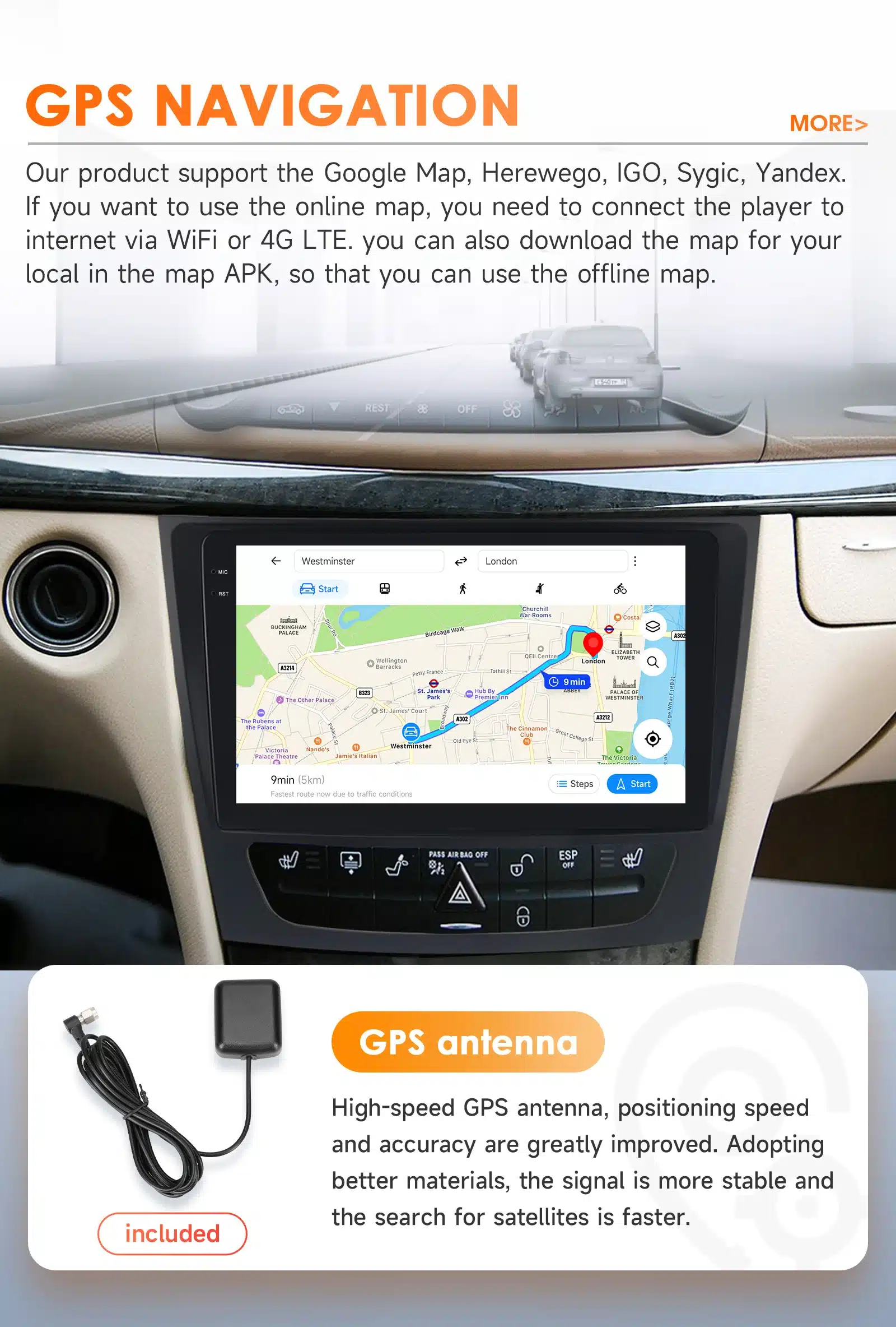 Android multimeedia autoraadiod Mercedes-Benz E-klass | kujundav pilt e-kaubamaja pildikogust