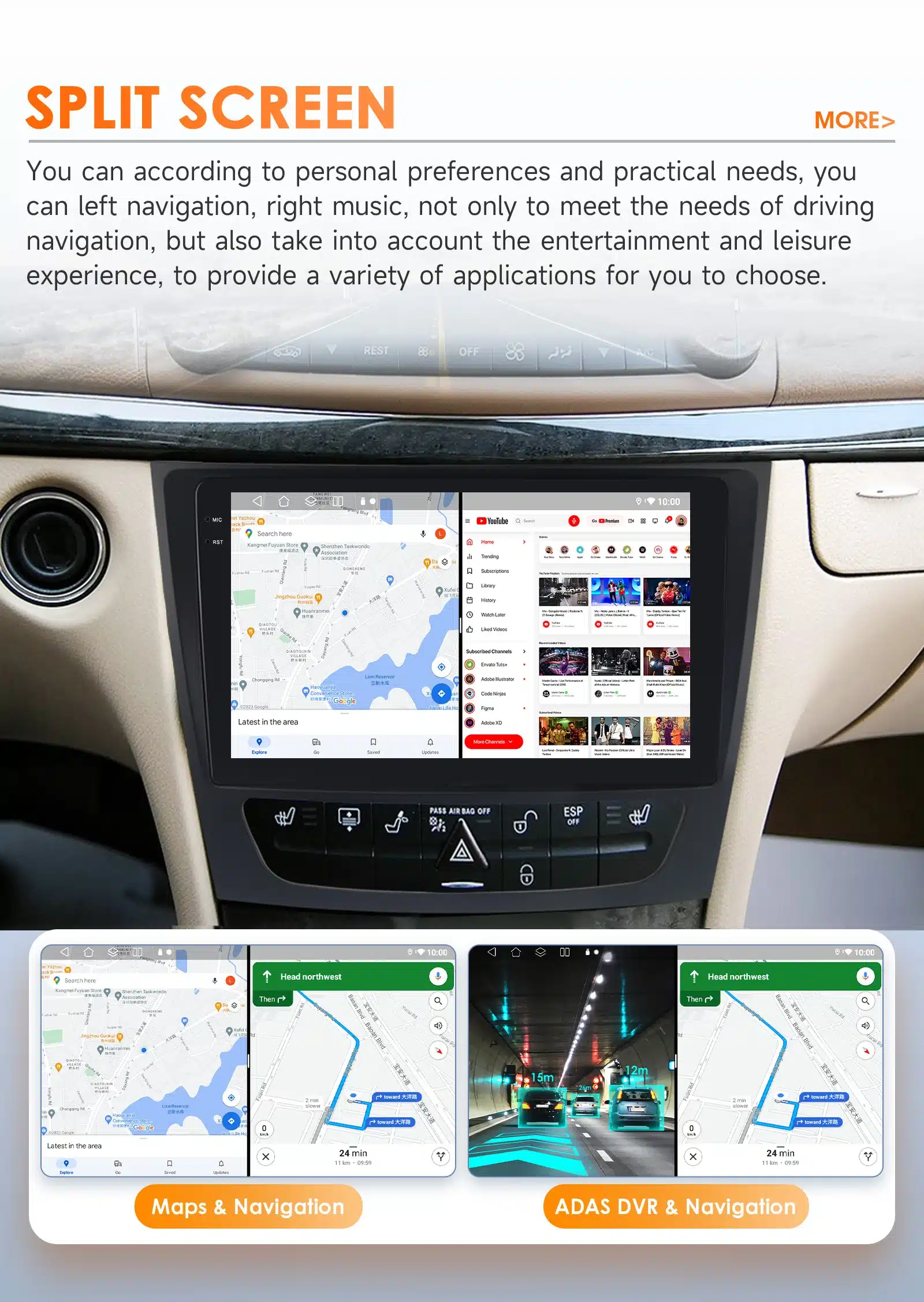 Android multimeedia autoraadiod Mercedes-Benz E-klass | kujundav pilt e-kaubamaja pildikogust