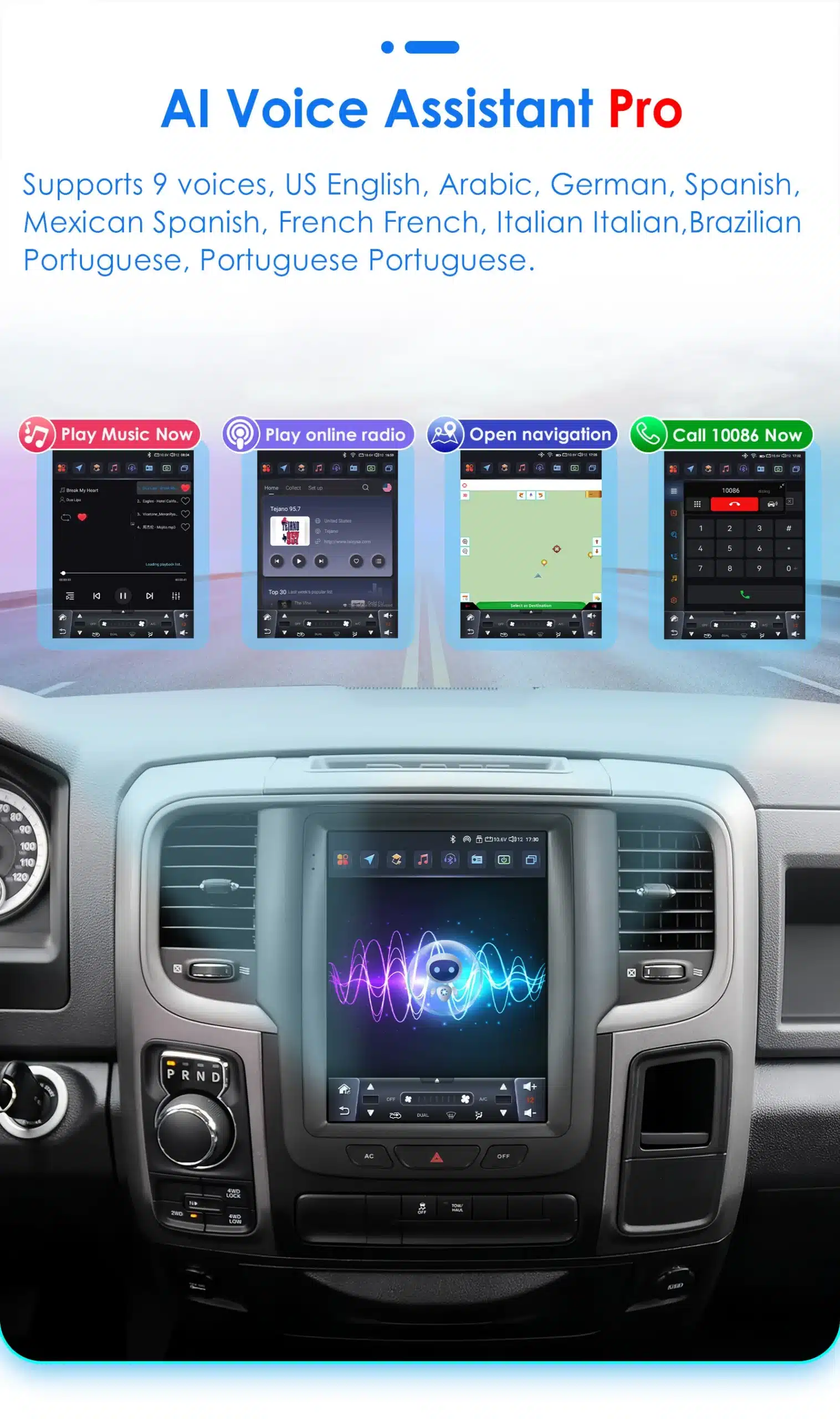 Dodge RAM CarPlay multimeediakeskus | kujundav pilt e-kaubamaja pildikogust