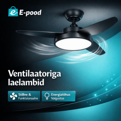 Ventilaatoriga laelambid - Parim valgustiga laeventilaator? | E-pood Tootemaailm Ventilaatoriga laelamp, mis pakub valgust ja jahutust