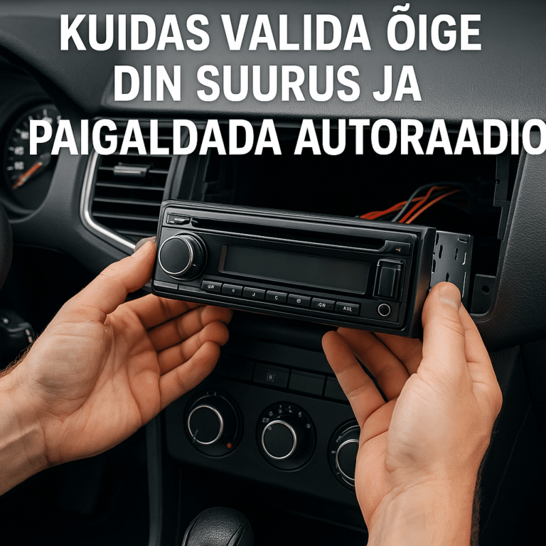 Käed kinnitavad autoraadiot autosse