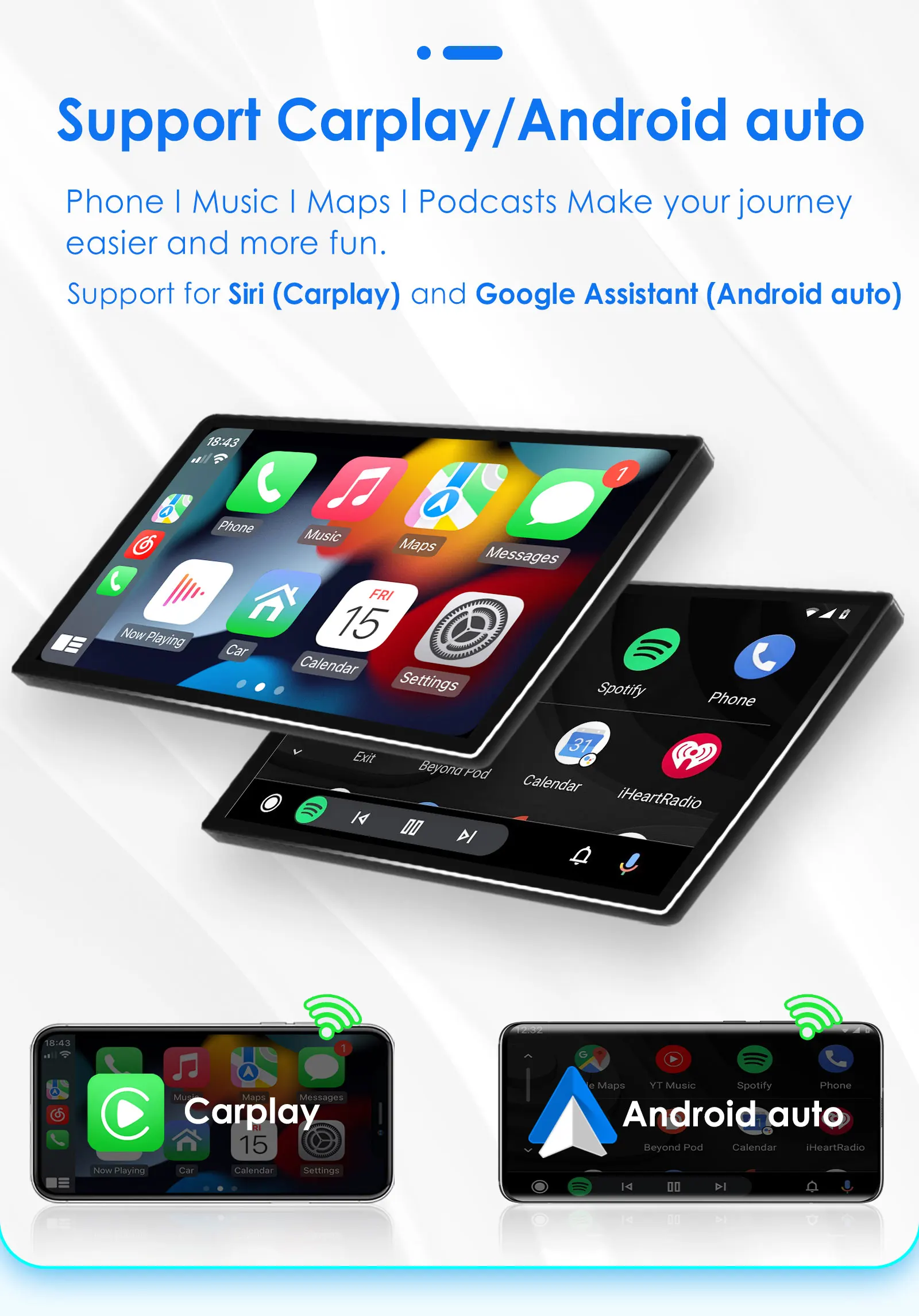 2DIN Android Auto 4G GPS Nissani autoraadio | kujundav pilt e-kaubamaja pildikogust
